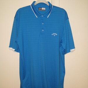 Callaway Opti Dri Blue Short Sleeve Polo Shirt Men's sz Large.